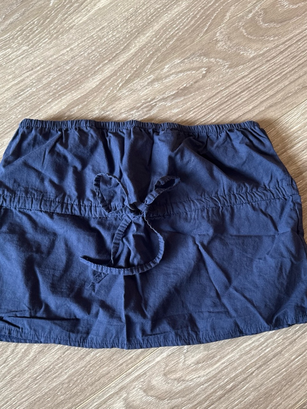 Edikted Navy Strapless Crop Top with Gathered Tie - Picture 2 of 4